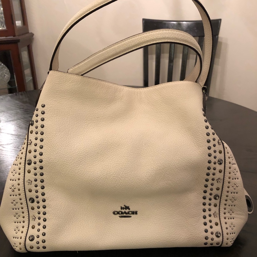 Coach Edie Rivet bag in chalk white